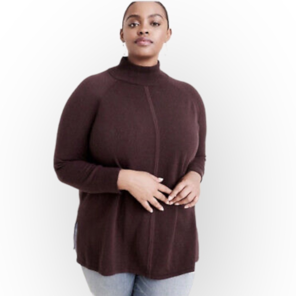 Ryllace Merino Wool Blend Tunic Sweater | Grey | Size 2X